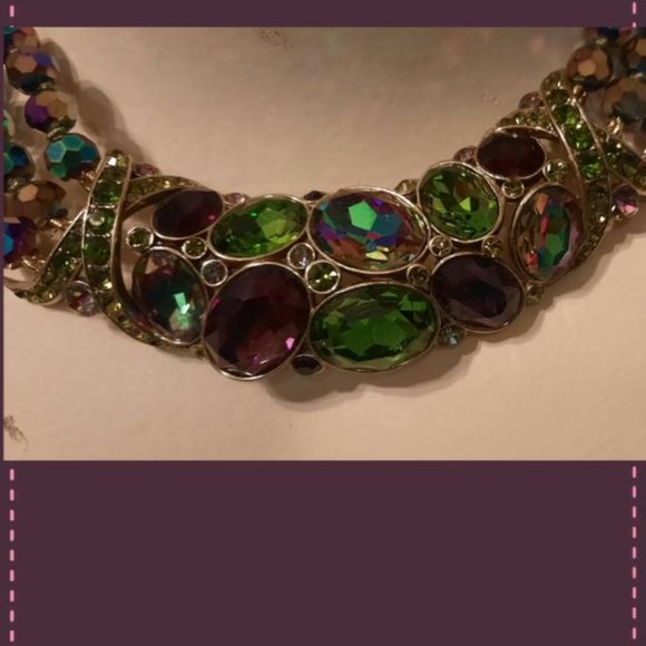 HEIDI DAUS MULTI-COLOR CRYSTAL x-Design collar - Picture 3 of 3